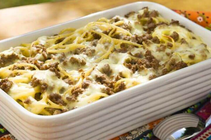 Receita cremosa com carne moída
