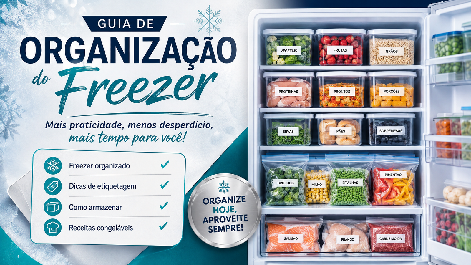 Guia de Organização do Freezer